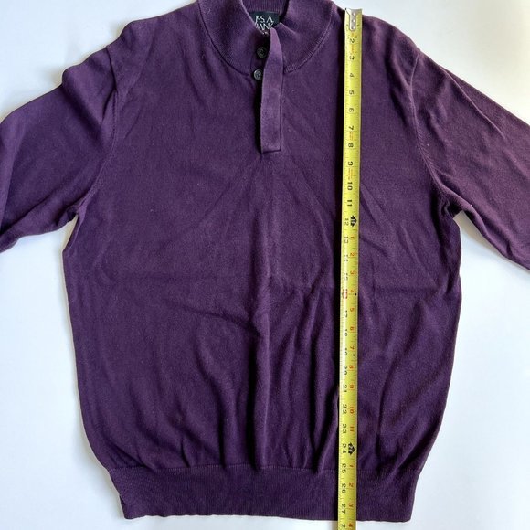JOS A Bank Sweater Men's Size Large Pullover Quarter Button Pima Casual Purple - Picture 5 of 7
